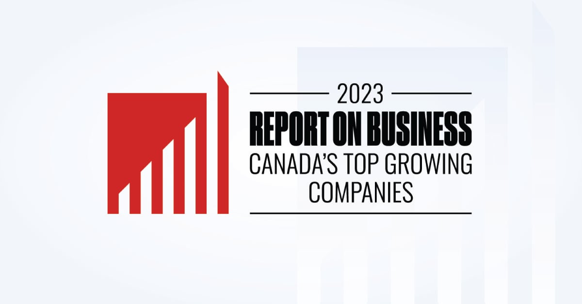 Globe and Mail ranks 91Ƭ 379th on Canada's Top Growing Companies.